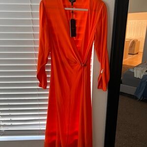 rag & bone Vibrant Orange Long Sleeve Dress